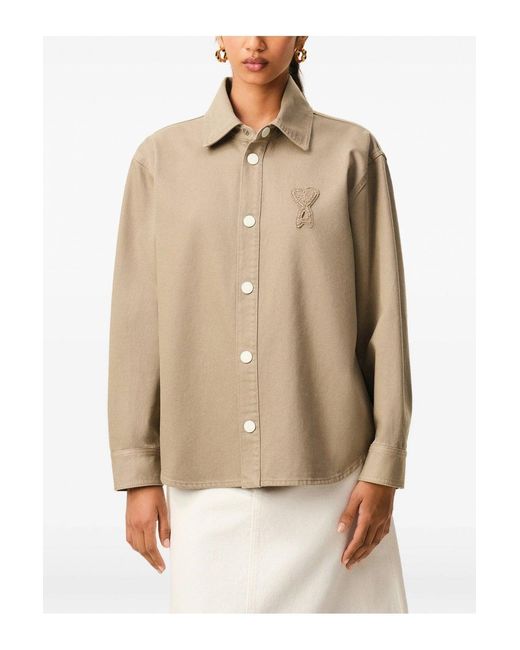 AMI Natural Knitted Adc Overshirt for men