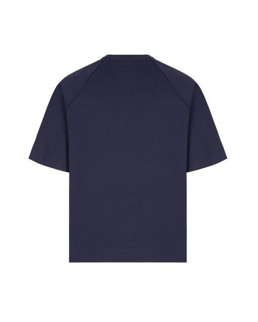 C P Company Blue 30/2 Mercerized Sleeve Lens T Shirt for men