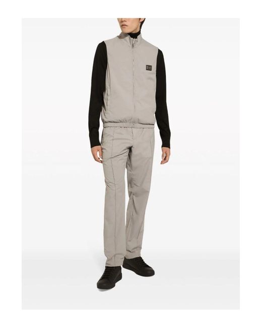 Dolce & Gabbana Gray Plaque Zip Gilet for men