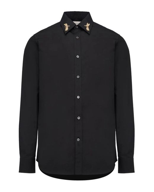 Alexander McQueen Black Embelished Collar Shirt for men
