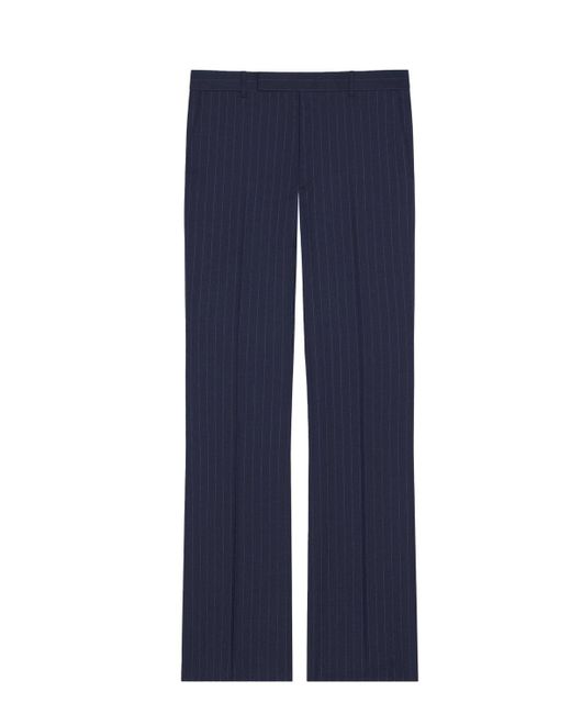 Givenchy Blue Virgin Wool Straight Leg Trousers for men