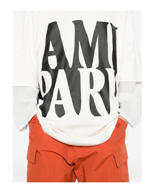 AMI Natural Oversize T Shirt for men