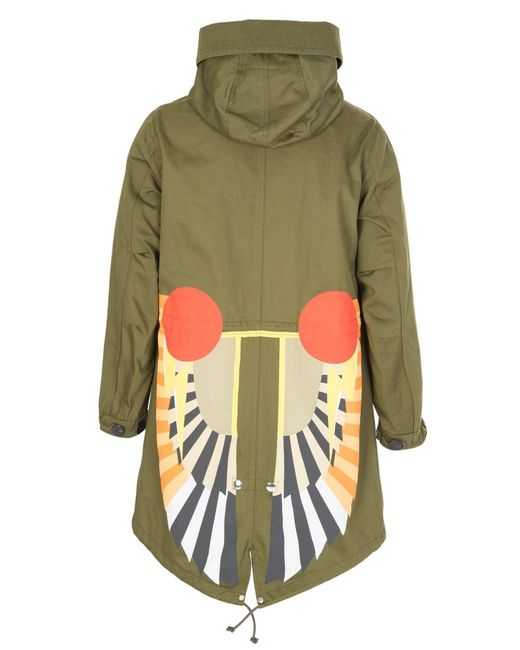 Givenchy Green Embd Back Parka Khaki for men
