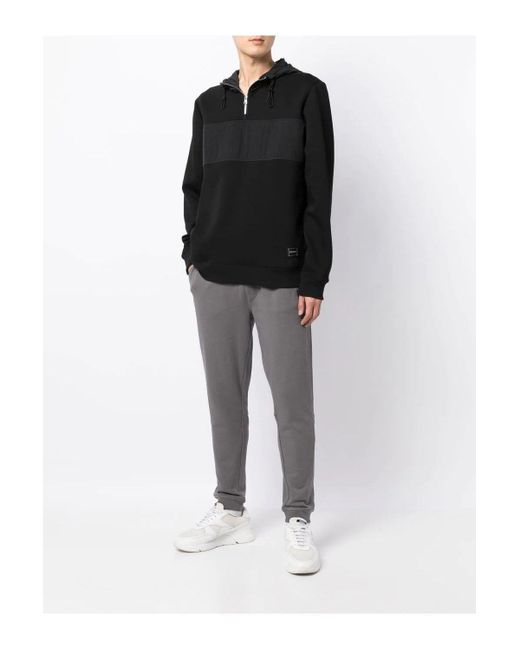 HUGO Black Doregano Hooded Top for men