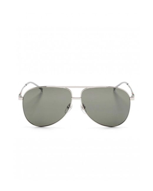 Gucci Gray Metal Webbing Aviator Sunglasses