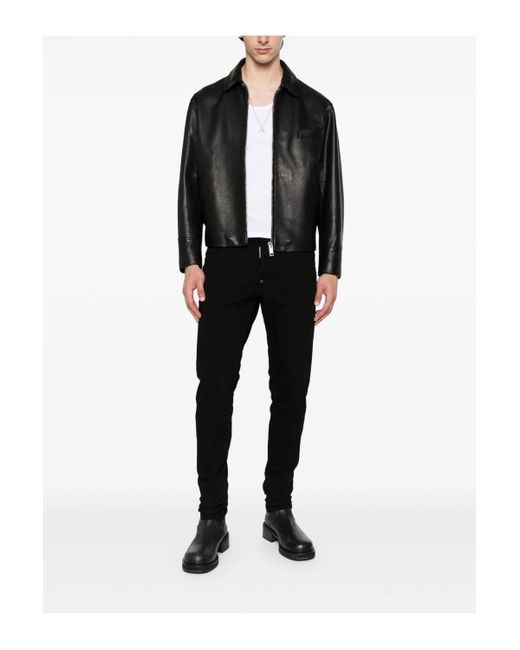 DSquared² Solid Black Skater Jeans for men