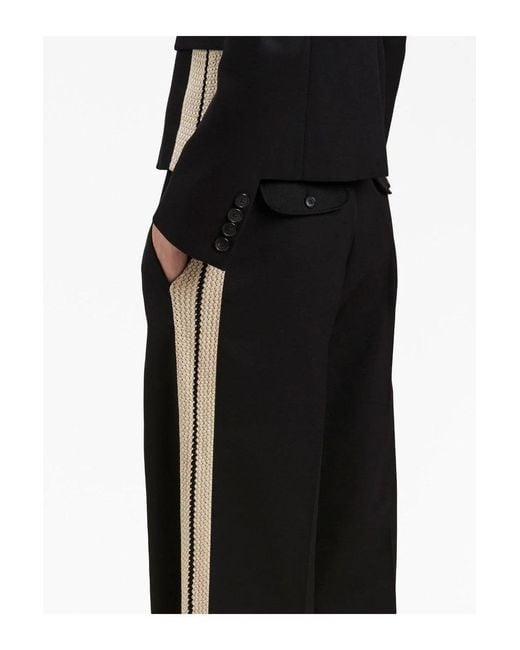 Palm Angels Black Knit Tape Trousers for men