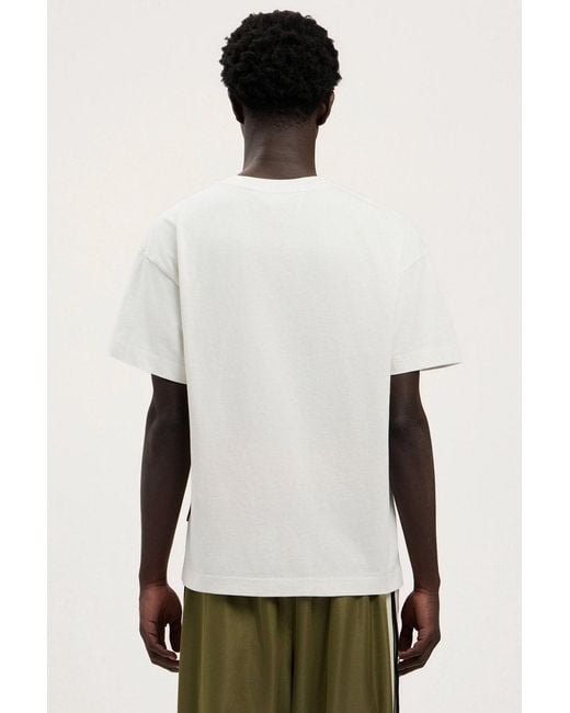 Palm Angels White Neck Logo Regular Tee for men