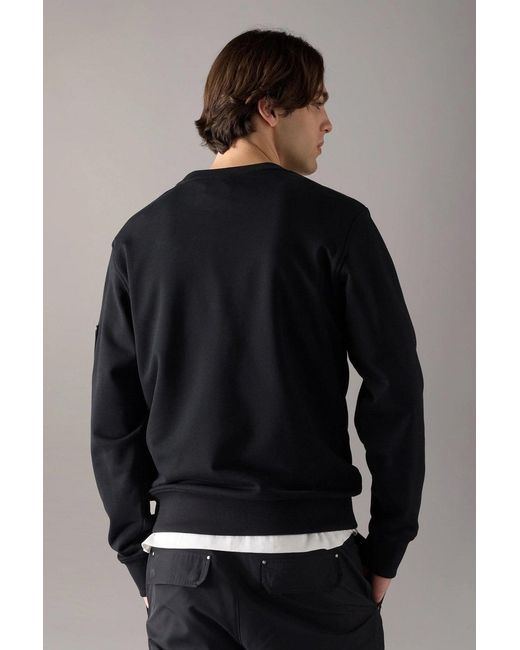 Moose Knuckles Black Hartsfield Crew Sweatshirt for men
