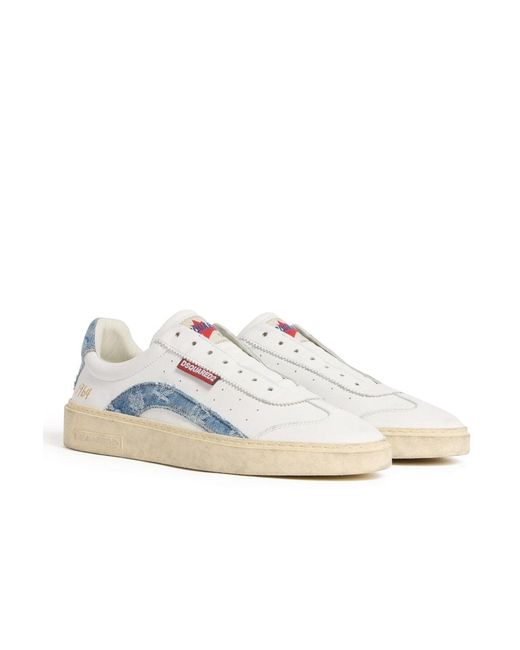DSquared² White D2 Monogram Rider Sneakers for men