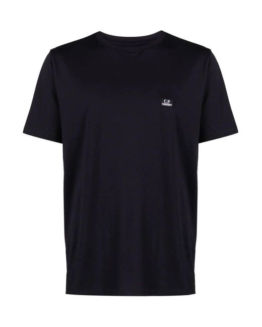 C P Company Black 30/1 Jersey Logo T-shirt for men