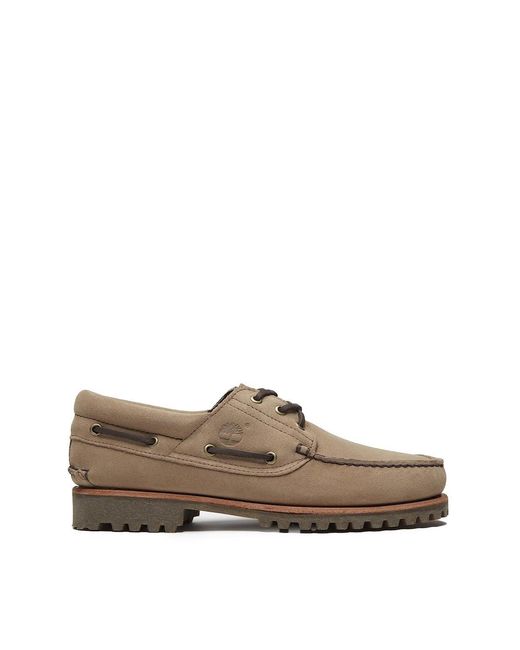 Timberland Brown Authentic 3-eye Lug Boat Shoe for men