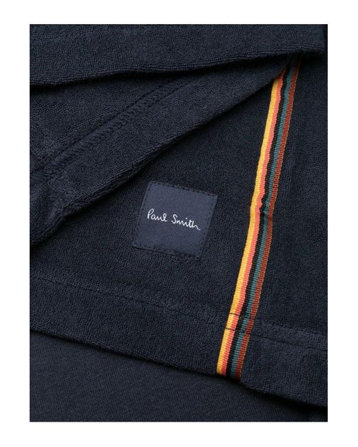 Paul Smith Blue Short Sleeved Toweling Striped Shirt for men