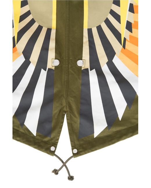 Givenchy Green Embd Back Parka Khaki for men