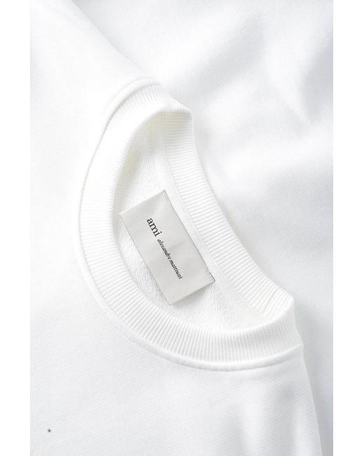 AMI White Loopback Jersey Adc Sweatshirt for men