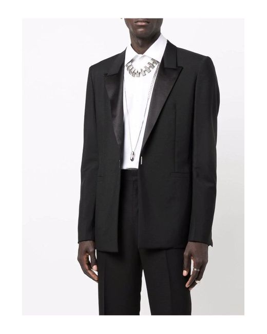 Givenchy Black Slim Hook & Bar Satin Jacket for men