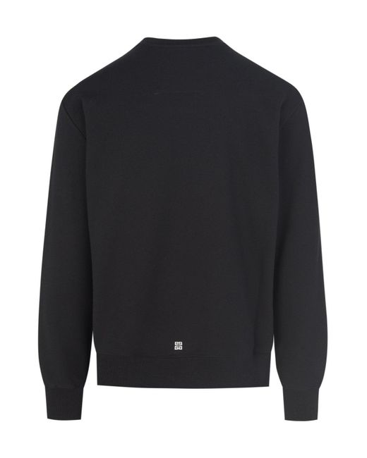 Givenchy Black Branded Cotton Sweatshirt for men