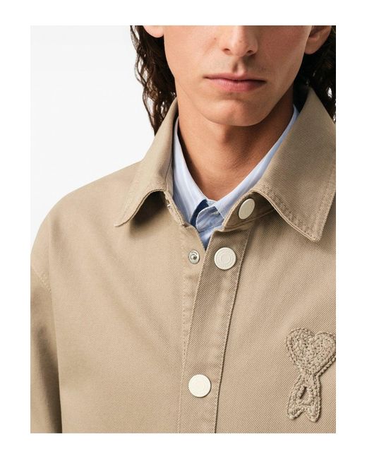 AMI Natural Knitted Adc Overshirt for men
