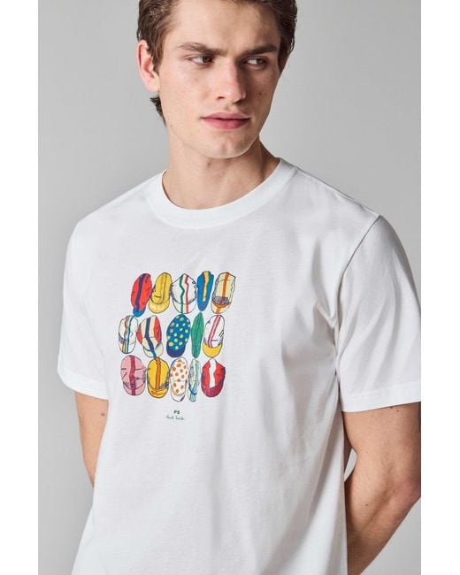 Paul Smith White Ps Casquettes Regular Fit T Shirt for men