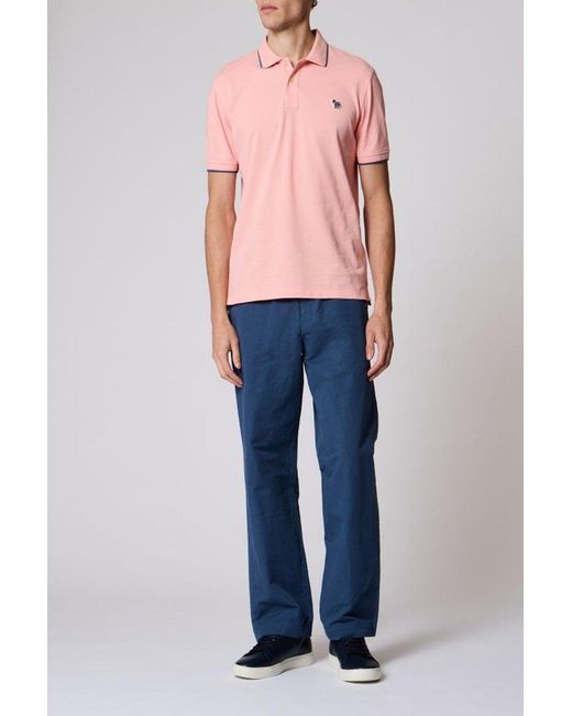 Paul Smith Blue Ps Regular Fit Zebra Polo for men