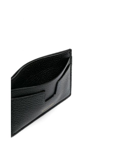 Tom Ford Black Soft Grain Leather T Line Card Case for men