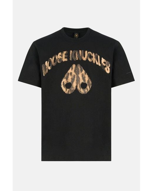 Moose Knuckles Black Leo Logo T Shirt for men