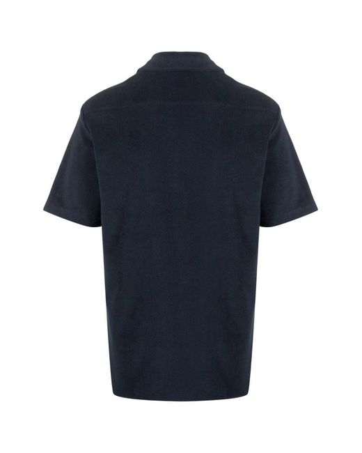 Paul Smith Blue Short Sleeved Toweling Striped Shirt for men