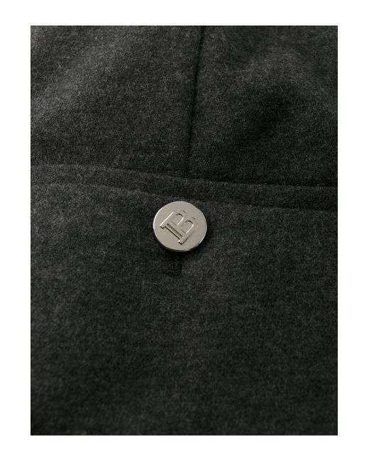 Balmain Black Low Crotch Flannel Trousers for men