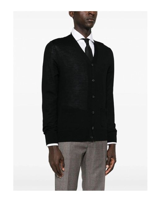DSquared² Black D2 Wool Cardigan for men