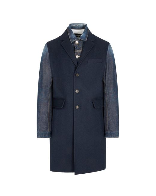 DSquared² Blue Hybrid Coat for men