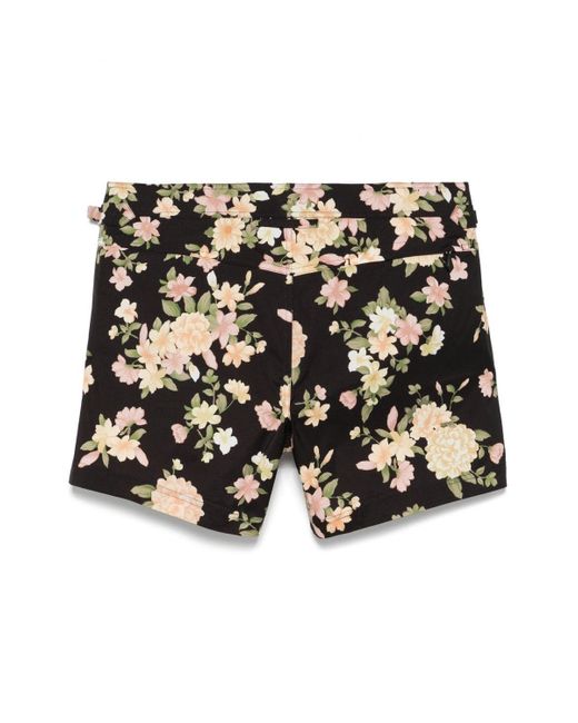 Tom Ford Black Hendrix Floral Swim Shorts for men