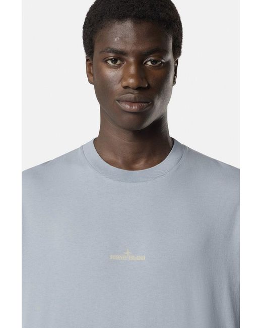 Stone Island Blue Branded 2100001 T Shirt for men