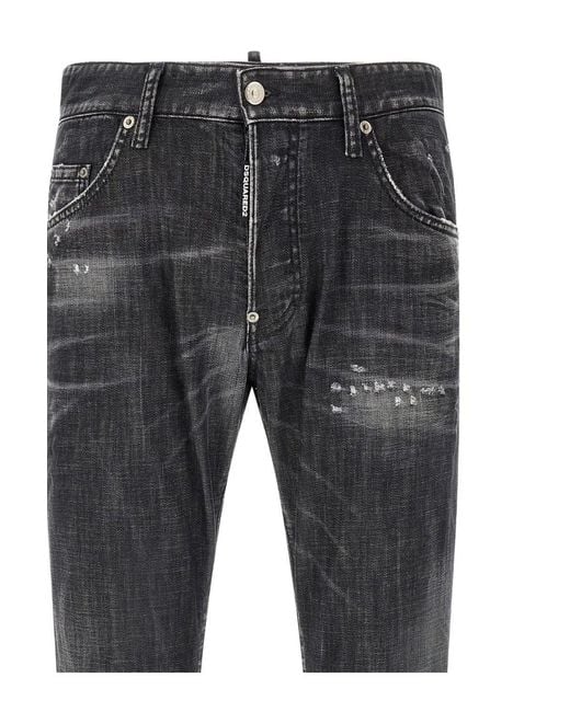 DSquared² Gray Distressed 5 Pocket Jeans for men