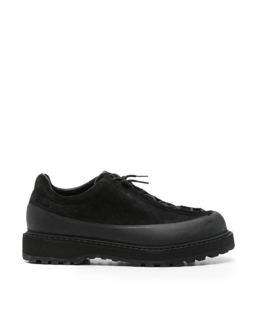 Stone Island Black Lace-Up Suede Trainers for men