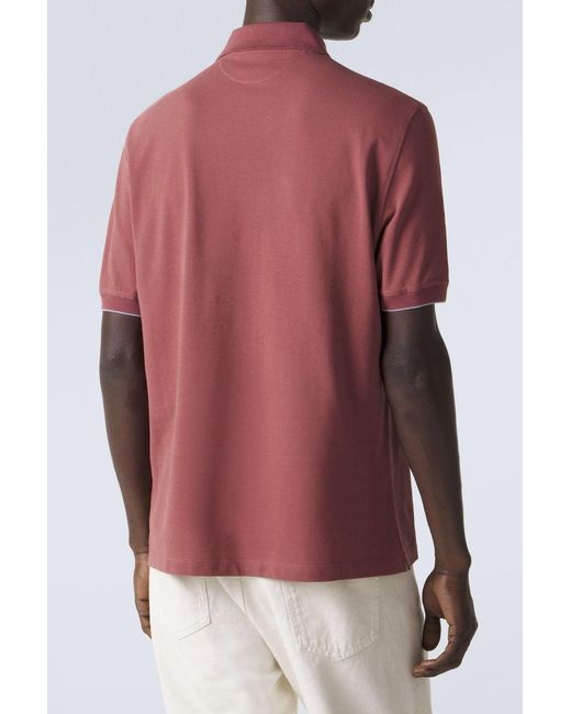 Brunello Cucinelli Red Classic Piquet Polo for men