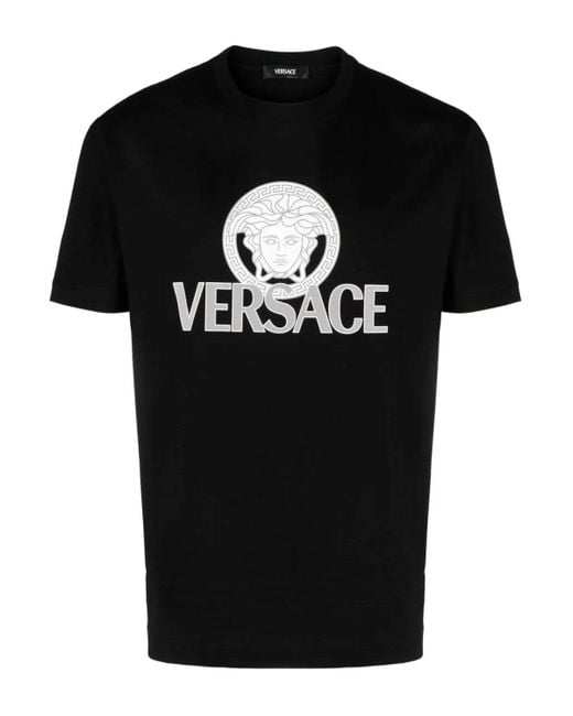 Versace Black Medusa Compact Cotton T Shirt for men