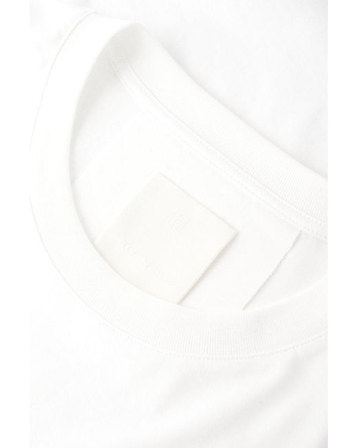 Givenchy White Over Fit Cotton Logo T Shirt for men