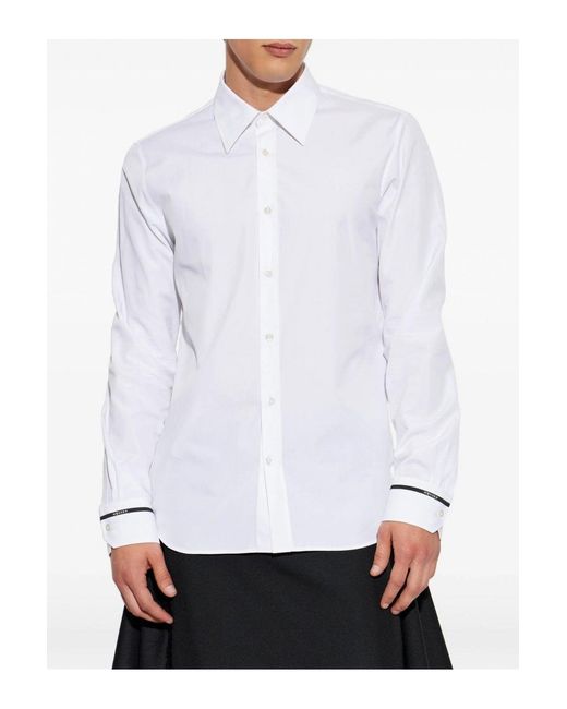 McQueen White Poplin Cotton Shirt for men