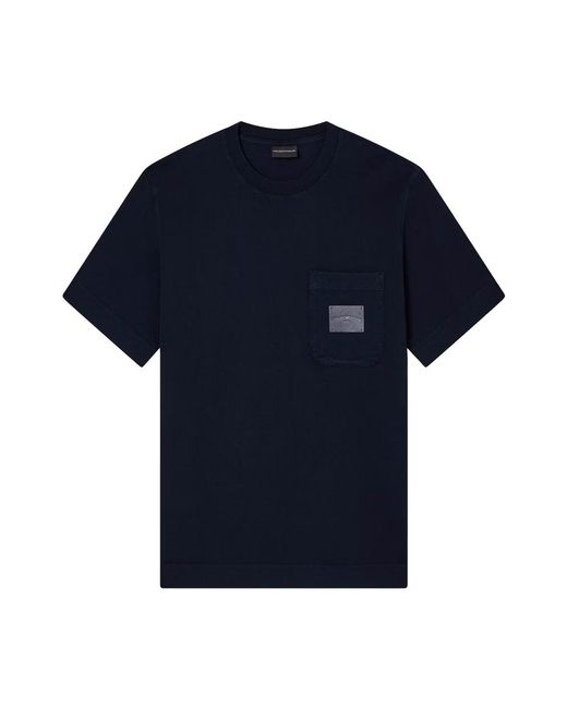 Emporio Armani Blue Pocket Detail T Shirt for men