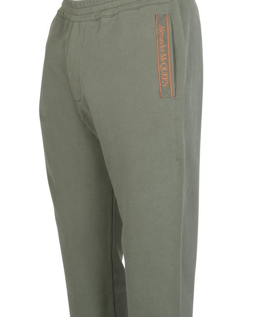 McQueen Green Loopback Joggers Khaki for men