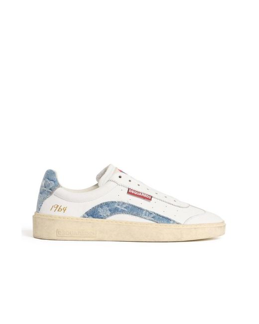 DSquared² White D2 Monogram Rider Sneakers for men