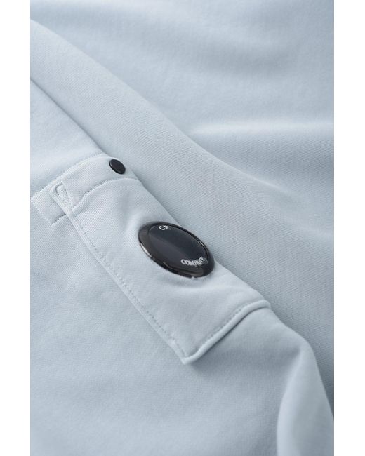 C P Company Blue Diagonal Fleece Sweatshirt for men