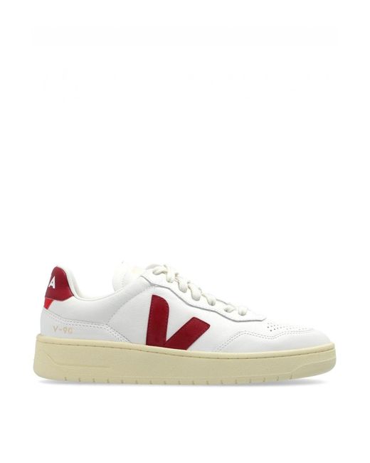 Veja White Woman V-90 Marsala Sneakers
