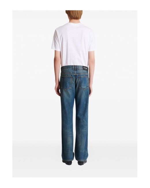 Balmain Blue Low Waist Denim Jeans for men