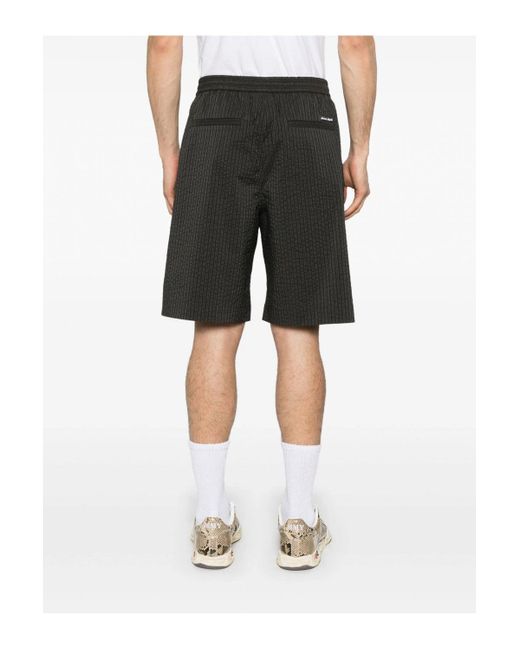 MAISON KITSUNE PARIS Black Elasticated Bermuda for men