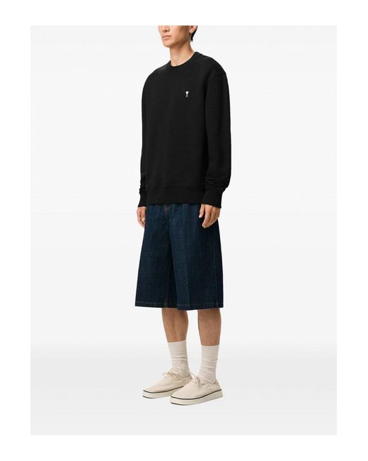 AMI Black Loopback Jersey Adc Sweatshirt for men