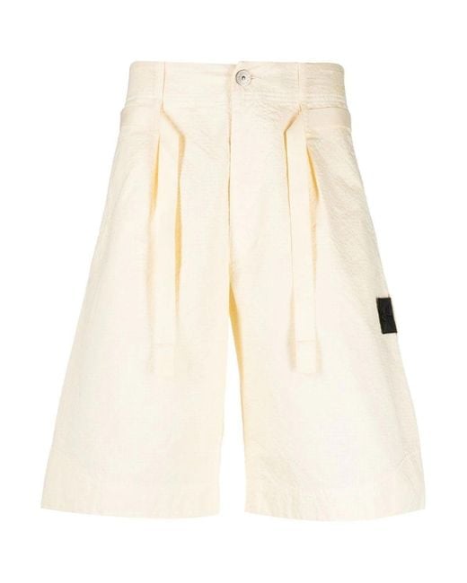 Stone Island Shadow Project White Badge Mid Length Shorts for men