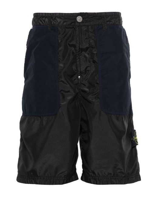 Stone Island Black Mid Length Shorts for men