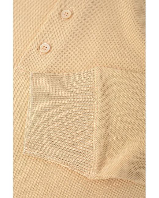 Tom Ford Natural Viscose Piquet Ls Polo Shirt Stone for men