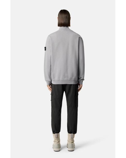 Stone Island Gray Quarter Zip 6100068 Sweatshirt for men